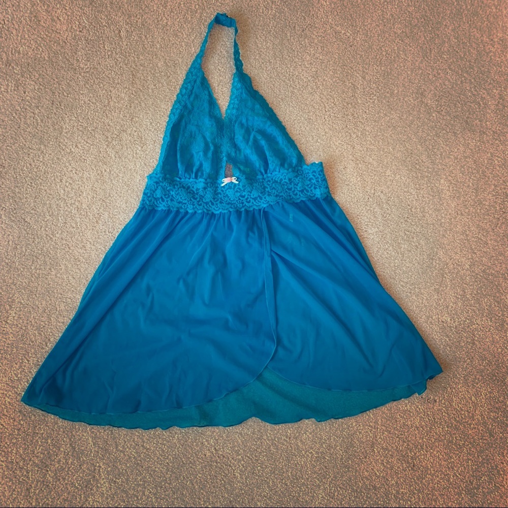 Blue/green/aqua lingerie and thong - never worn